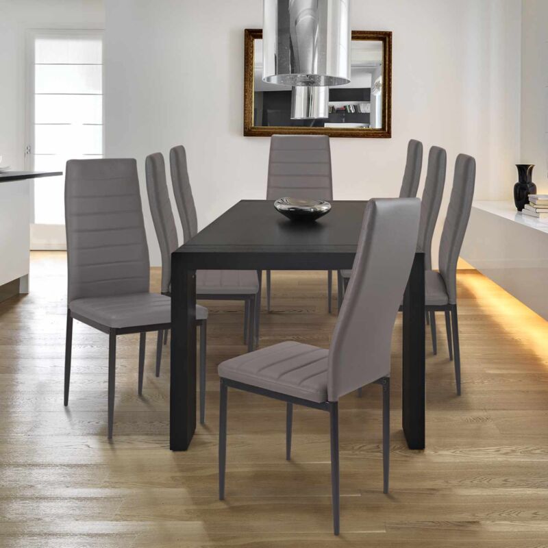 foto del prodotto set di 6 sedie da pranzo romane grigie