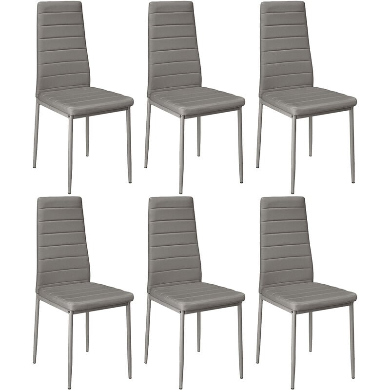 foto del prodotto set di 6 sedie da pranzo stile contemporaneo sedia da pranzo sedia cucina ,sedia con linee,grigio