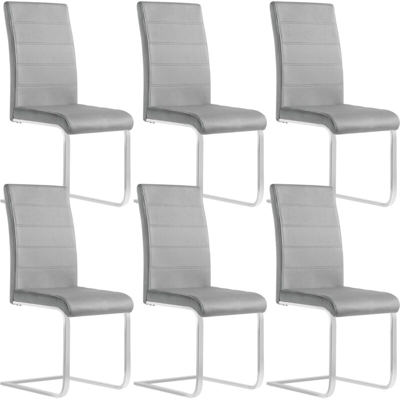 foto del prodotto set di 6 sedie per sala da pranzo. sedie da cucina moderne con schienale alto. sedie cantilever imbottite ergonomiche per soggiorno. ufficio. in