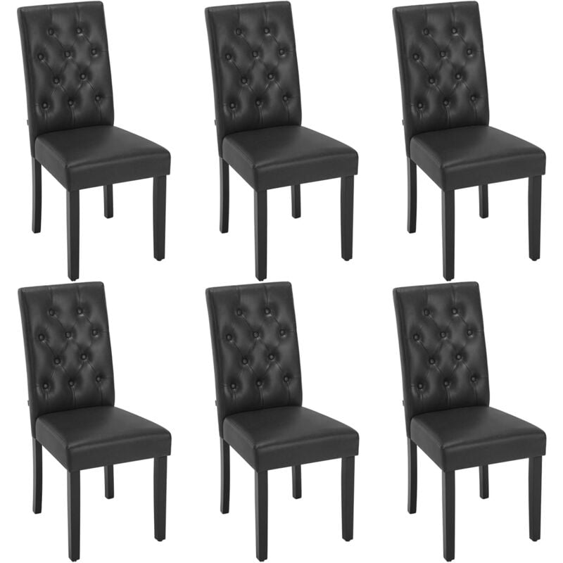 foto del prodotto set di 6 sedie per sala da pranzo- sedie moderne, sedie sala da pranzo, sedie da pranzo, nero - woltu