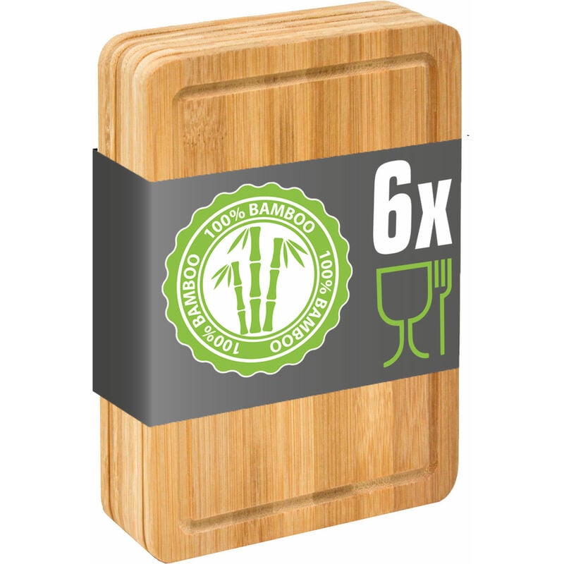 foto del prodotto set di 6 tagliere in legno piccolo 22x15 taglieri da cucina per aperitivo