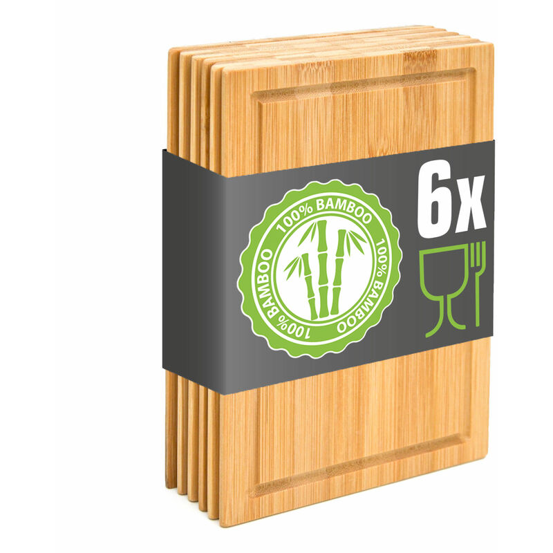 foto del prodotto set di 6 tagliere in legno piccolo 22x15 taglieri in legno per aperitivo