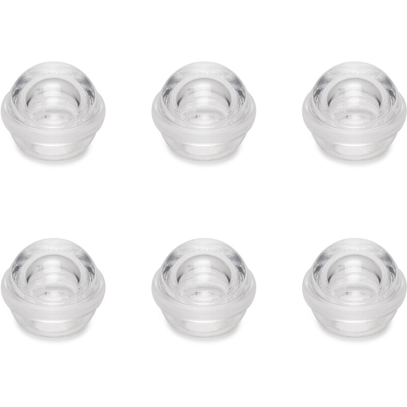 foto del prodotto set di 6 tappi adesivi semisferici per porte, fissaggio a pavimento, plastica, trasparente