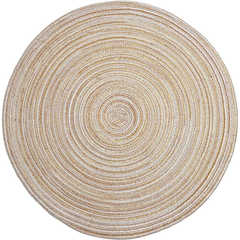 foto del prodotto set di 6 tovagliette rotonde resistenti al calore lavabili beige aiperq