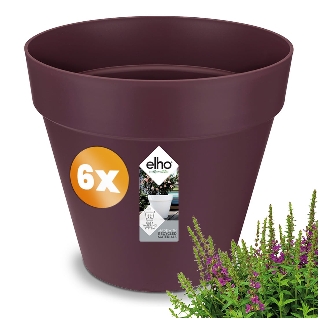 foto del prodotto set di 6 vasi da fiori in gelso opaco 19x18cm 3l