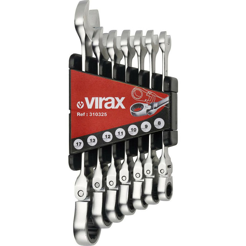 foto del prodotto set di 7 cricchetti a testa flessibile virax 310325