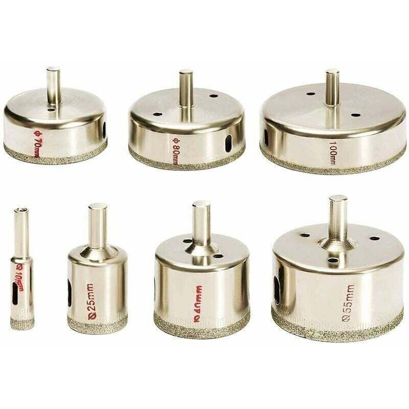 foto del prodotto set di 7 punte diamantate kzq da 10 100 mm per piastrelle in ceramica, vetro, porcellana, marmo.