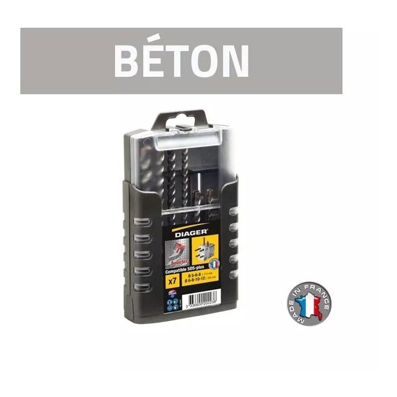 foto del prodotto set di 7 punte per calcestruzzo sds plus diager 1000u