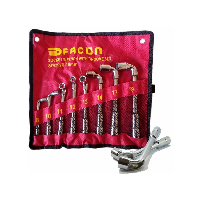 foto del prodotto set di 8 chiavi a pipa esagonali 8 19mm chiavi bussola 8 10 11 12 13 14 17 19