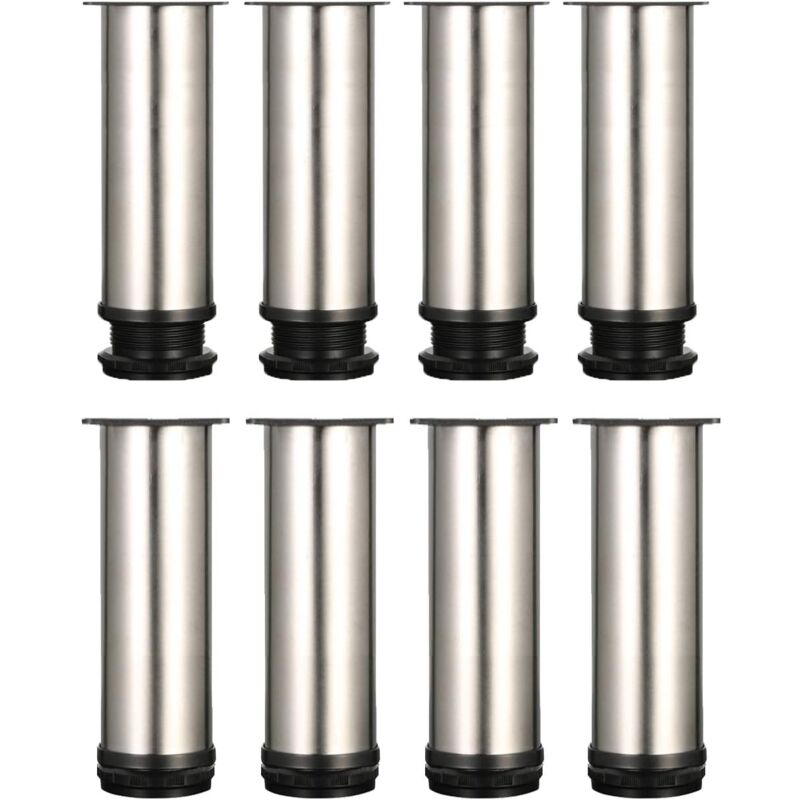 foto del prodotto set di 8 gambe per mobili, gambe regolabili per mobili, 15 cm, gambe per tavoli in metallo, gambe per letti, gambe regolabili per tavoli, gambe per