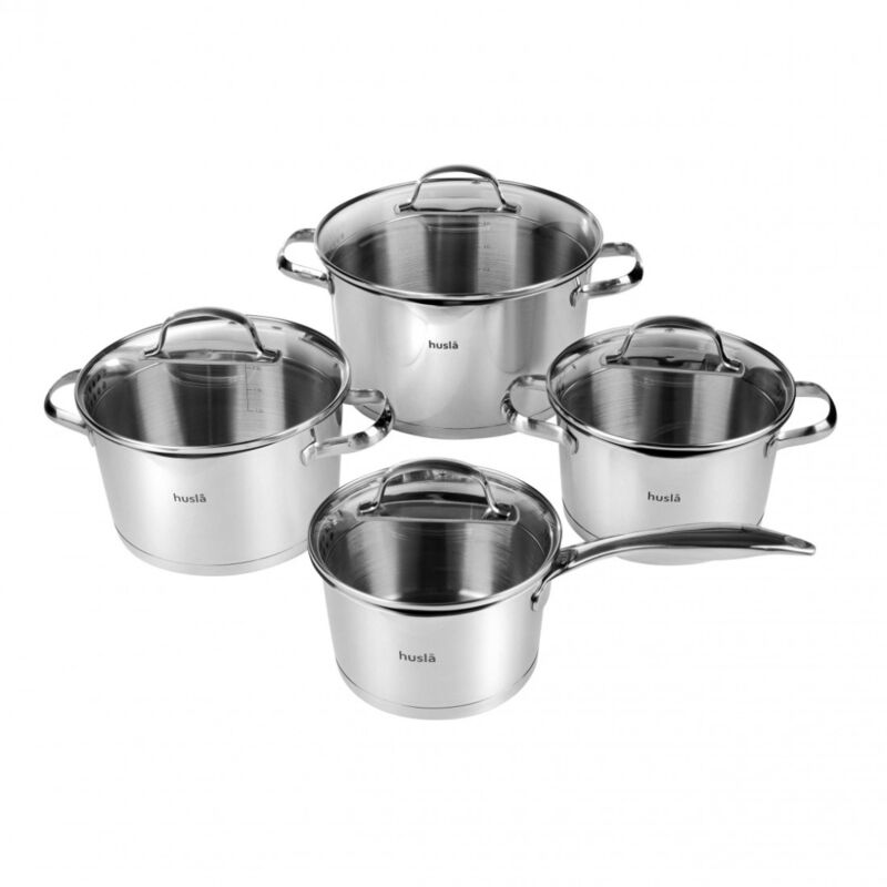 foto del prodotto set di 8 pezzi di pentole in acciaio husla blossom 73965