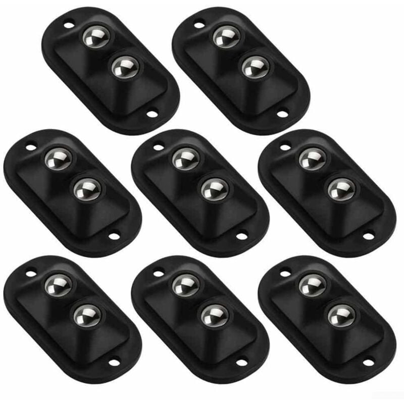 foto del prodotto set di 8 rotelle autoadesive per mobili rotelle piatte autoadesive nere sollbry