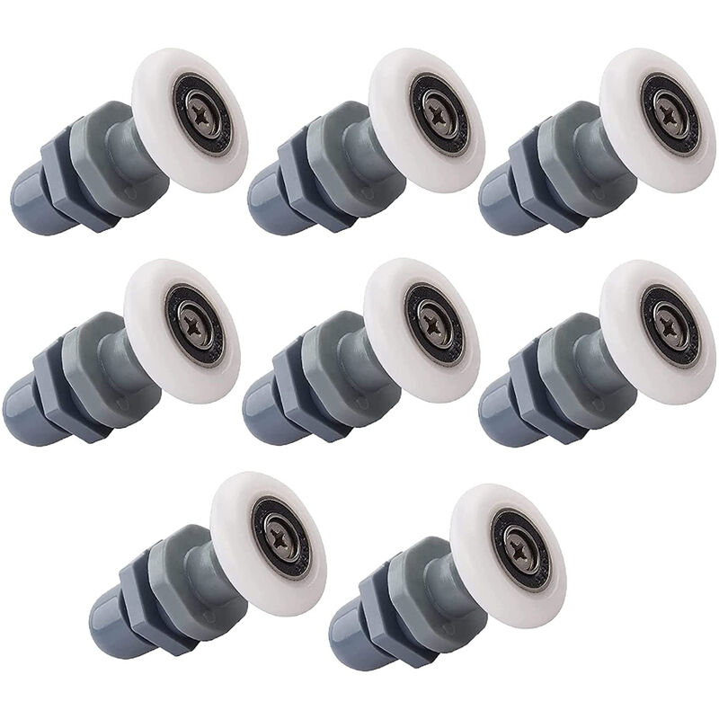 foto del prodotto set di 8 rotelle per porta della doccia rotelle box doccia adatto per porte in vetro spessore 4 6mm 23mm