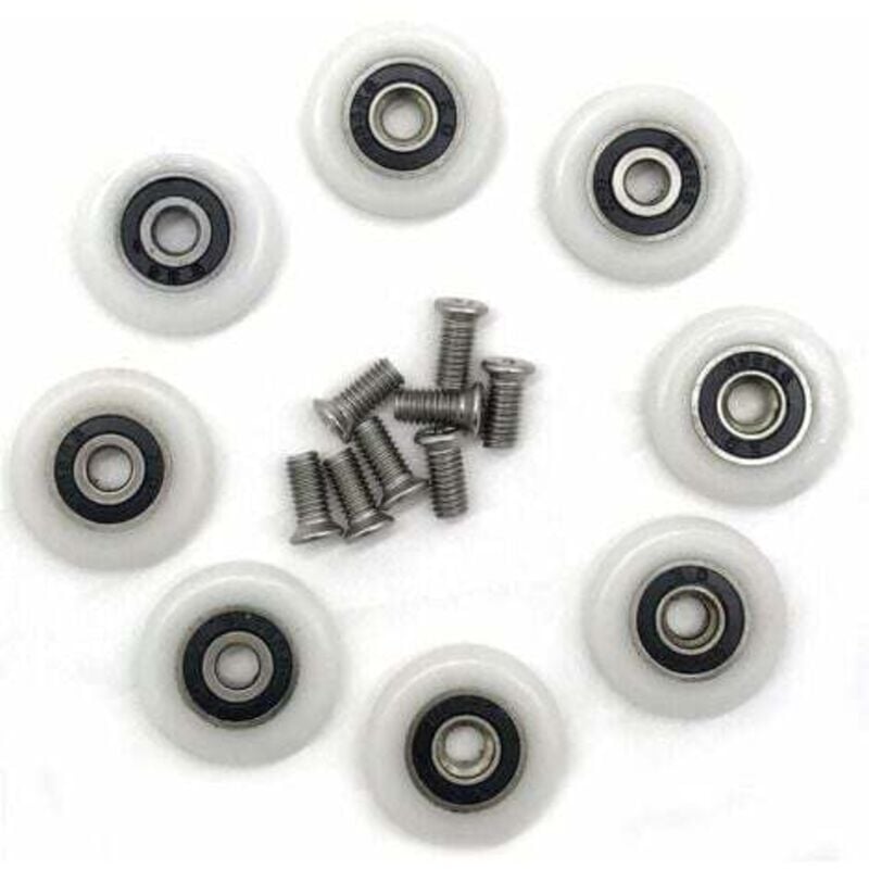 foto del prodotto set di 8 ruote di ricambio per box doccia con diametro di 23 mm