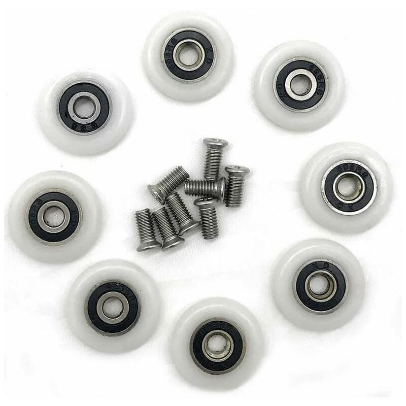 foto del prodotto set di 8 ruote di ricambio per porta doccia diametro 23 mm