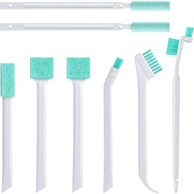 foto del prodotto set di 8 spazzole per la pulizia della casa, set di strumenti per la pulizia delle fessure, adatto per piccoli pulitori di precisione per pulire
