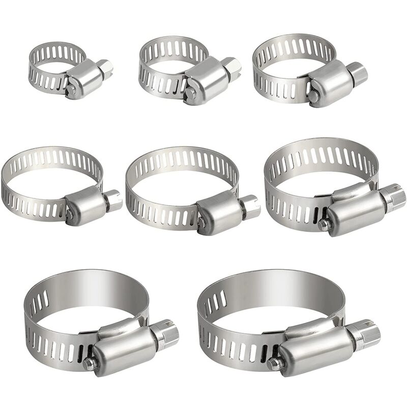 foto del prodotto set di 80 fascette stringitubo in acciaio inox fascetta stringitubo 6 51mm per piscina auto lavatrice giardino