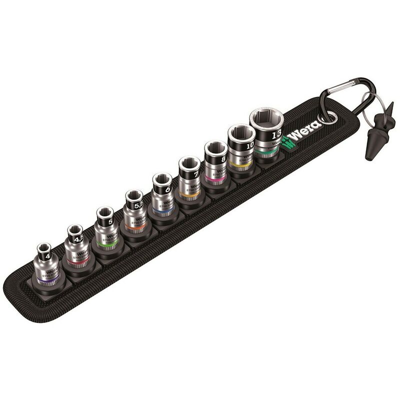 foto del prodotto set di 9 bussole zyklop 1 4 con funzione di ritegno wera belt a 1