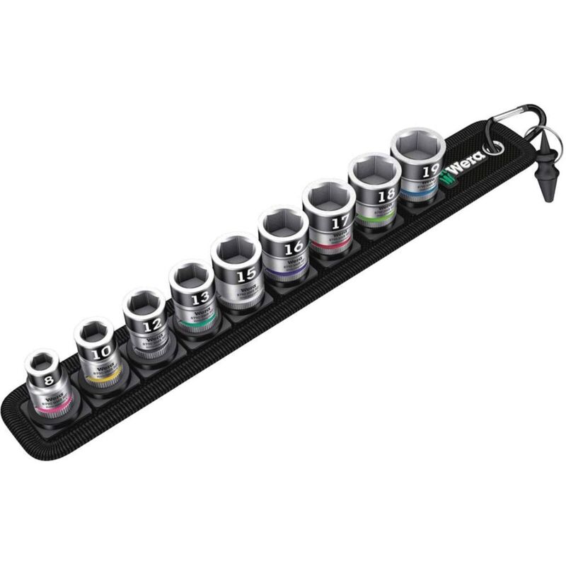 foto del prodotto set di 9 bussole zyklop 3 8 con funzione di ritegno wera belt b 1