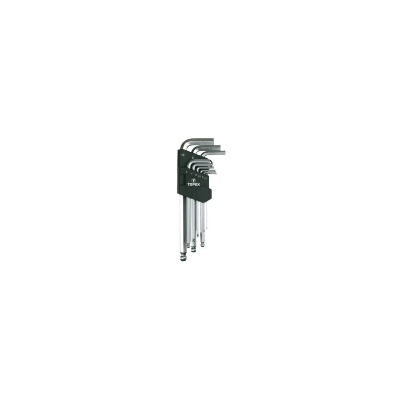 foto del prodotto set di 9 chiavi a brugola con clip a sfera 2 10mm 35d957 topex