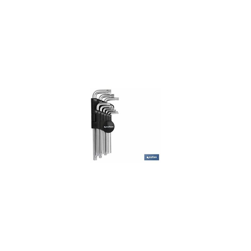 foto del prodotto set di 9 chiavi angolate torx t 10 t 50 