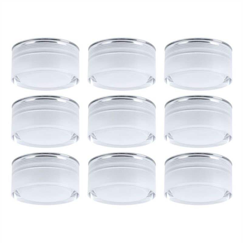 foto del prodotto set di 9 luci led da incasso design lampade da soffitto chiaro ufficio corridoio illuminazione cromo cartone danneggiato