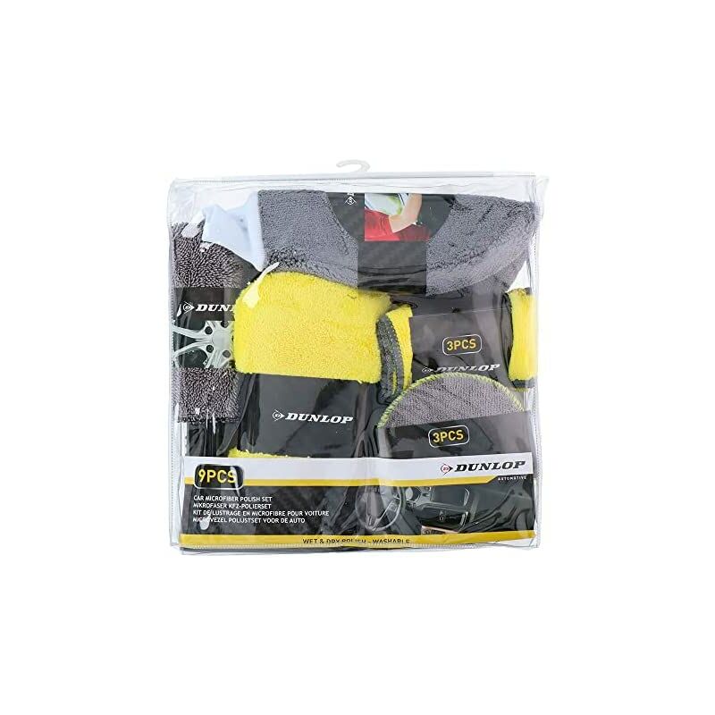 foto del prodotto set di 9 pezzi per la pulizia dell auto dunlop