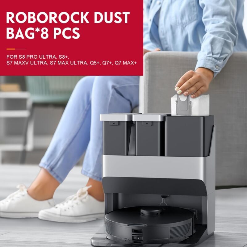 foto del prodotto set di accessori da 16 pezzi con pezzi di ricambio per xiaomi roborock s7 maxv ultra, s7 pro ultra, q7 , q7, max , t8, q5 , 8 panni per la pulizia, 8