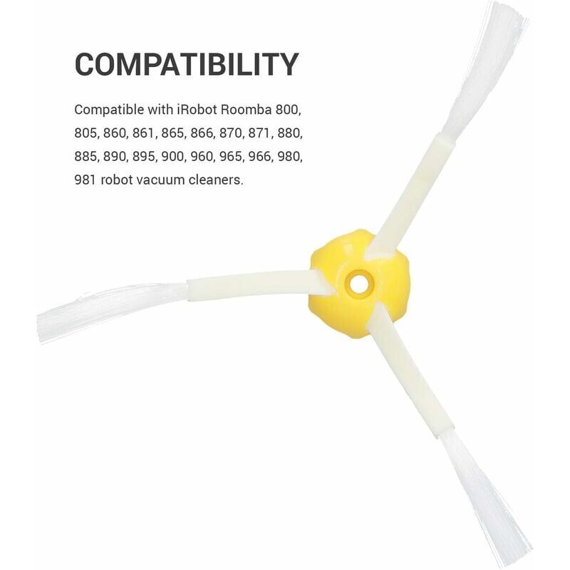 foto del prodotto set di accessori da 3 pezzi compatibile con irobot roomba 800 900 set di spazzole laterali per robot aspirapolvere set di accessori di ricambio