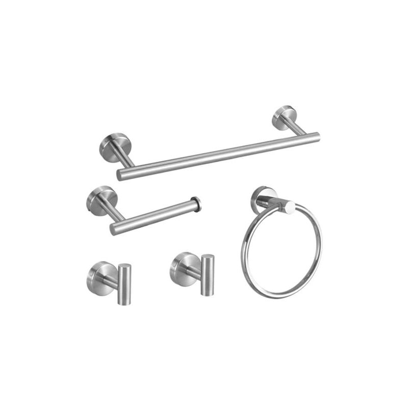 foto del prodotto set di accessori per il bagno da 5 pezzi, barra portasciugamani in acciaio inossidabile spazzolato, kit di accessori per il bagno