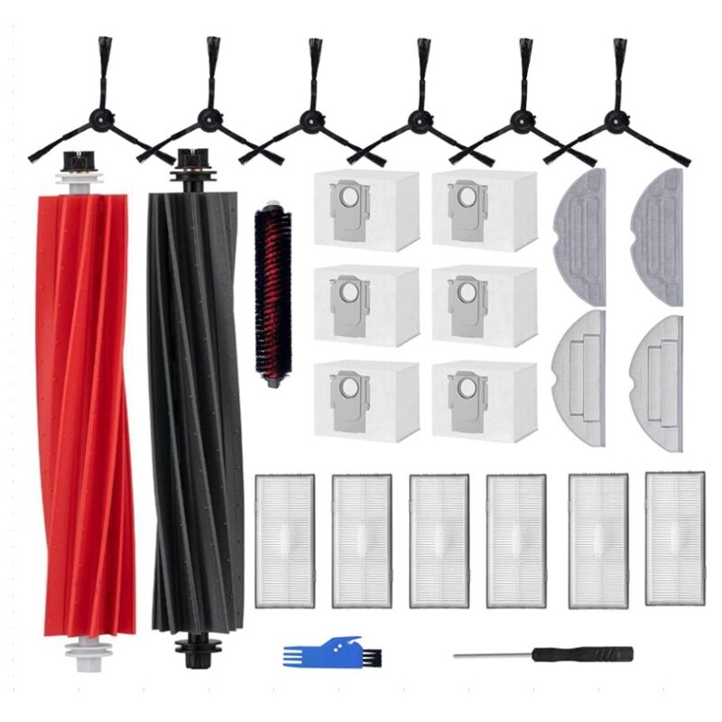 foto del prodotto set di accessori per parti di ricambio per aspirapolvere robot roborock s8 pro uitra, 6 sacchetti per la polvere, 6 filtri, 6 spazzole laterali, 4