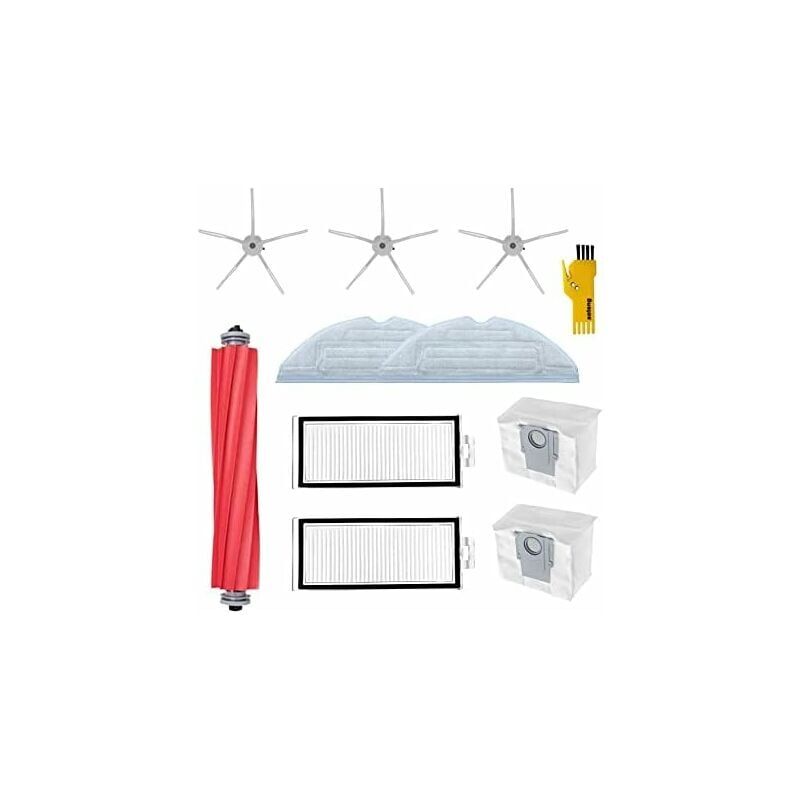 foto del prodotto set di accessori sostitutivi per robot roborock q7 max q7 max , 1 spazzola principale e 2 filtri e 3 spazzole laterali e 2 mop e 2 sacchetti per la