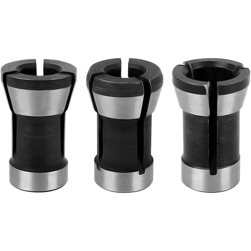 foto del prodotto set di adattatori per mandrino a pinza da 3 pezzi, testa del mandrino a pinza da 6 mm 6,35 mm 8 mm per trapani, accessori per mandrino a pinza per