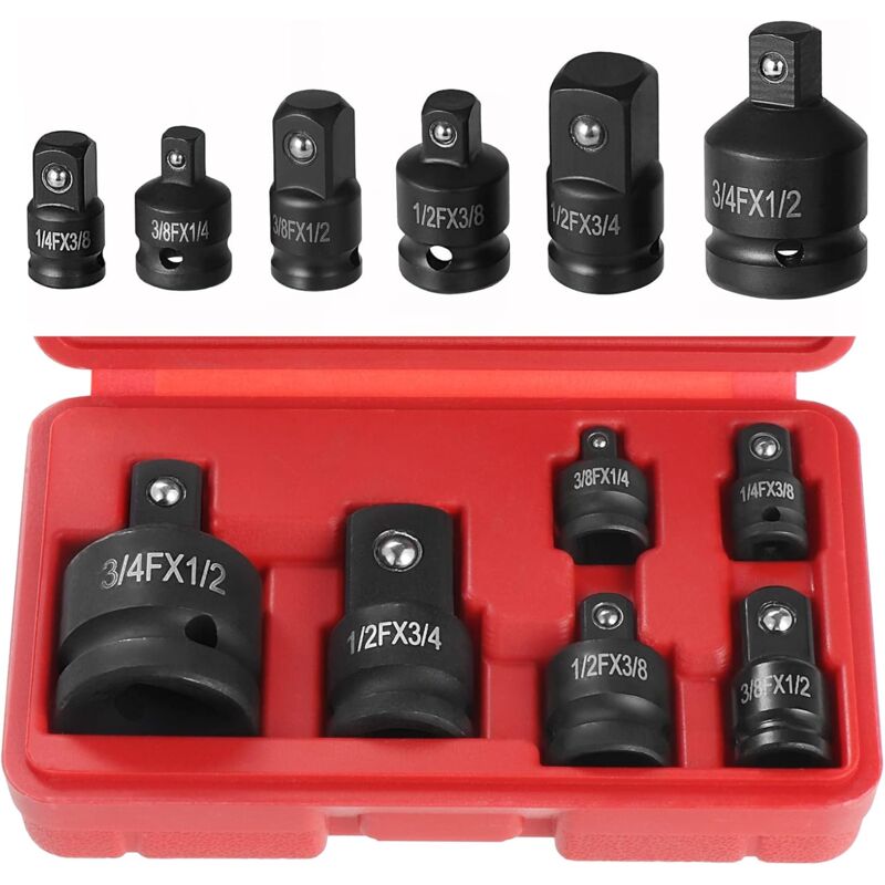 foto del prodotto set di adattatori per prese da 6 pezzi, adattatori per convertitori di prese a impatto, adattatori per chiavi a bussola, adattatori per prese,