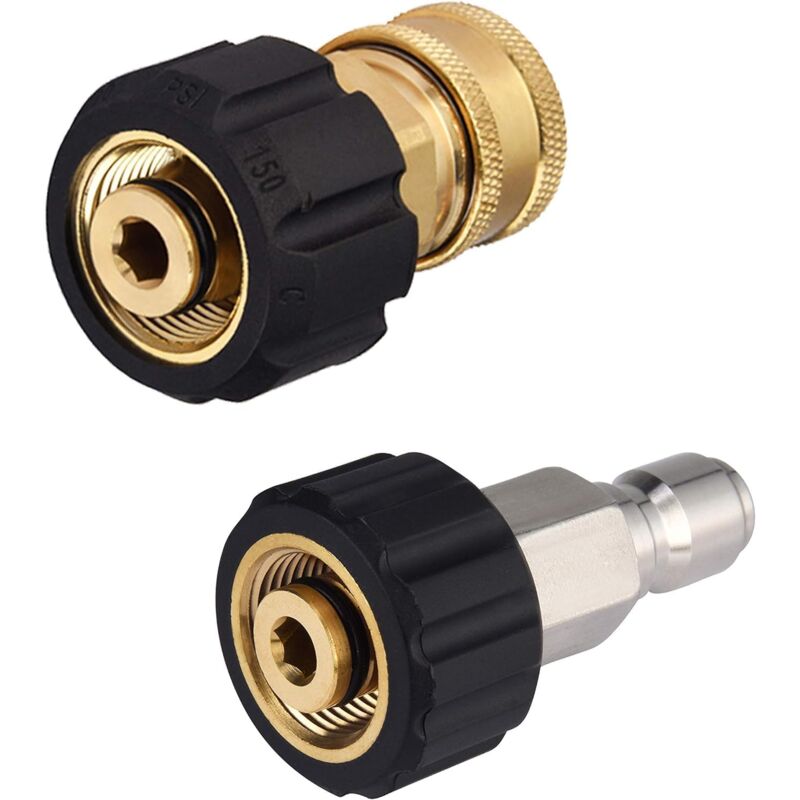 immagine 0 del prodotto set di adattatori per tubo flessibile per idropulitrice applicabile m22 a 3 8 quick connect per tubo flessibile per idropulitrice, 5000 psi