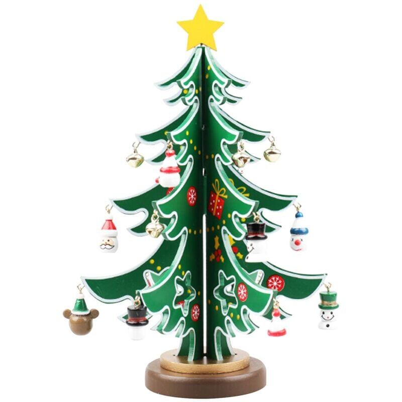 foto del prodotto set di alberi di natale in legno fai da te, decorazioni creative per alberi di natale in miniatura, decorazioni per feste, decorazioni da tavolo per feste, festival, casa, ufficio, decorazioni n - ymyny