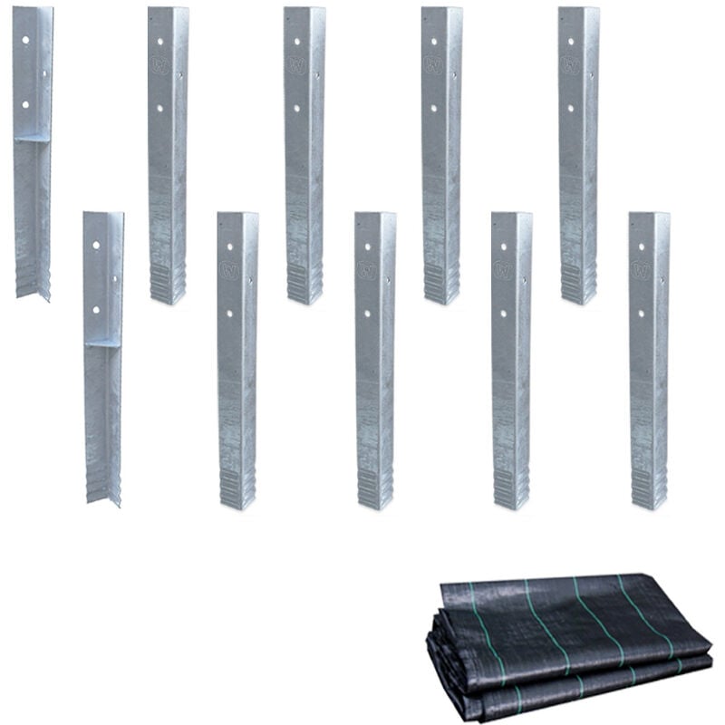 foto del prodotto set di ancoraggi angolari solidlock con vello antierba per torri gioco, strutture di arrampicata e altalene - 10 pezzo - wickey