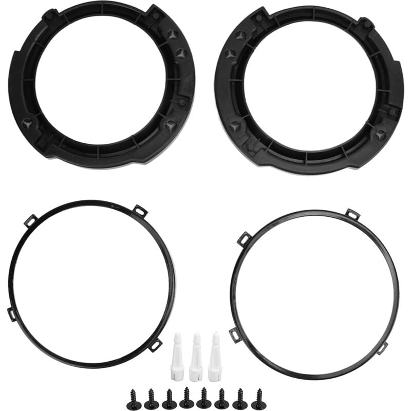 foto del prodotto set di anelli di fissaggio per fari rotondi da 7 pollici con anello in metallo per fari di ricambio nero per jeep wrangler jk dal 2007 al 2017