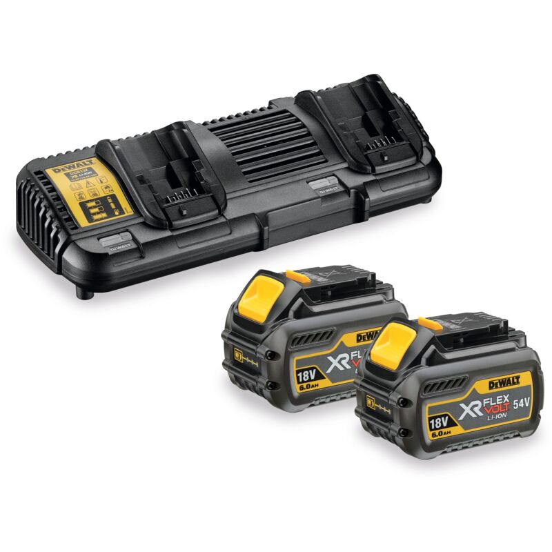 foto del prodotto set di avviamento dewalt flexvolt 2x batteria 54v 108 wh 6,0 ah caricabatterie dcb 132