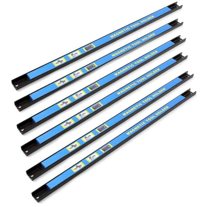 foto del prodotto set di barre magnetiche 6x61 cm barra porta utensili a parete in acciaio per officina