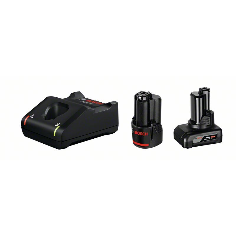 foto del prodotto set di batterie bosch 12v 1x 2,0 ah 1x 4,0 ah caricabatterie gal 12v 40 in confezione
