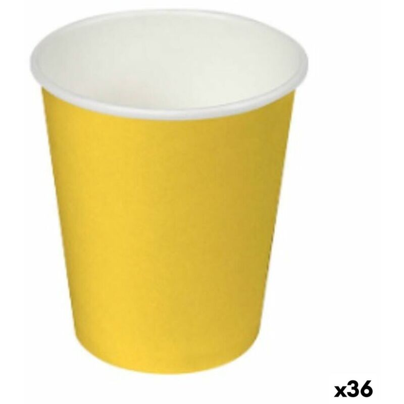 foto del prodotto set di bicchieri algon cartone monouso giallo 36 unità 24 pezzi