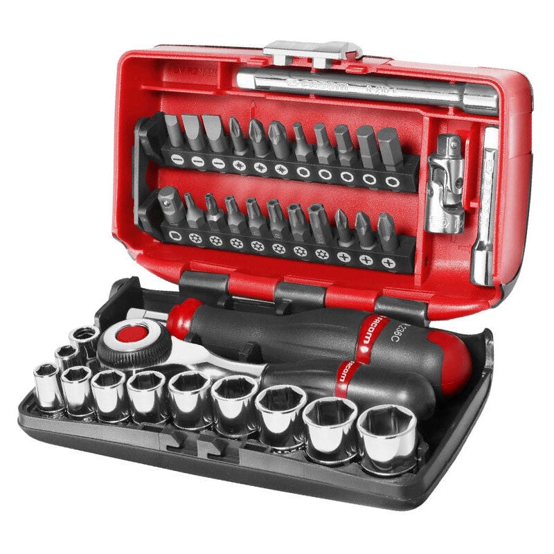 foto del prodotto set di bit e bussole 1 4 facom r.360nanopb 38 pezzi