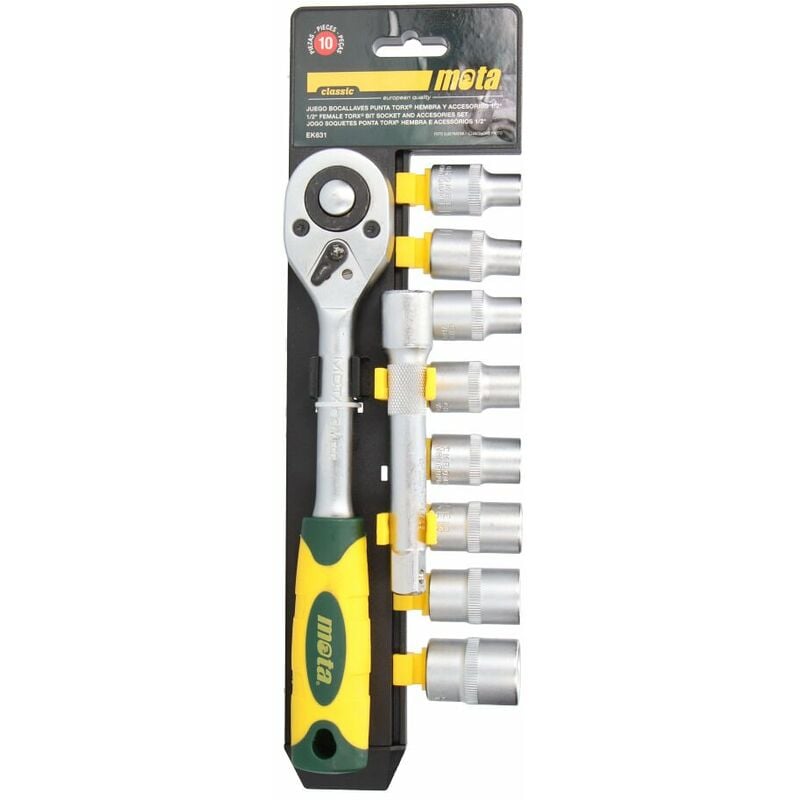 foto del prodotto set di bit torx femmina 1 2 10 pezzi ek631 mota