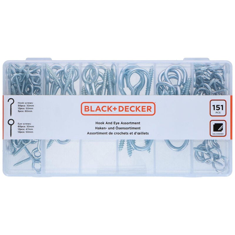foto del prodotto set di bulloni ad occhio black decker 151 pezzi