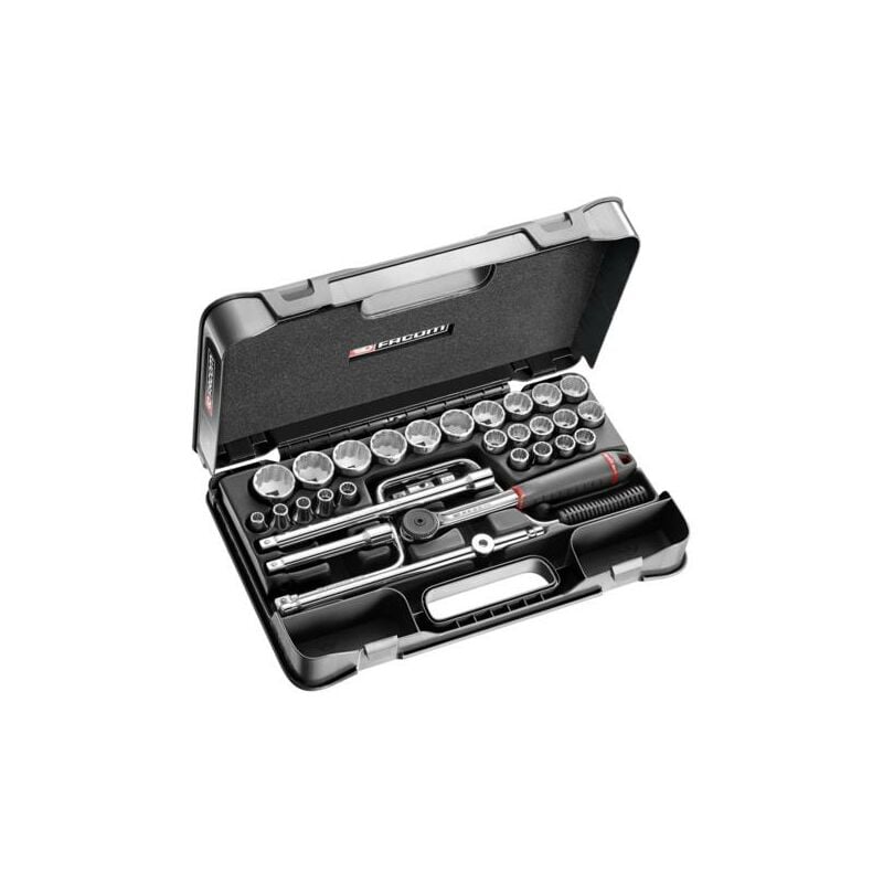 foto del prodotto set di bussole 1 2 12 esagono metrico s.161b facom 30 pezzi s.161 5p12