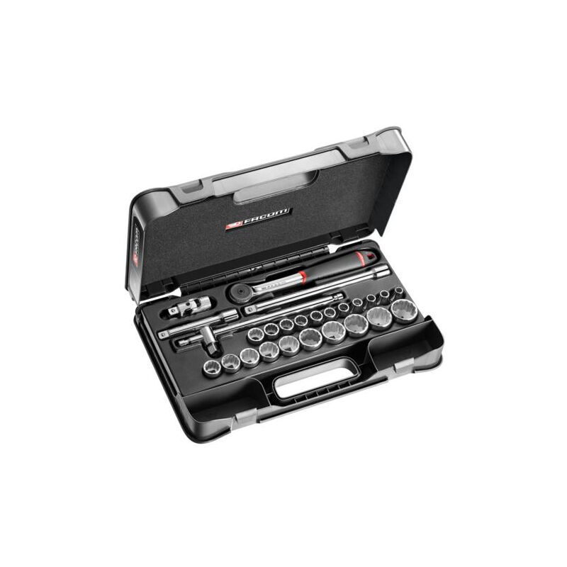 foto del prodotto set di bussole 1 2 12 metriche s.161b 26 pezzi s.161 4p12 facom