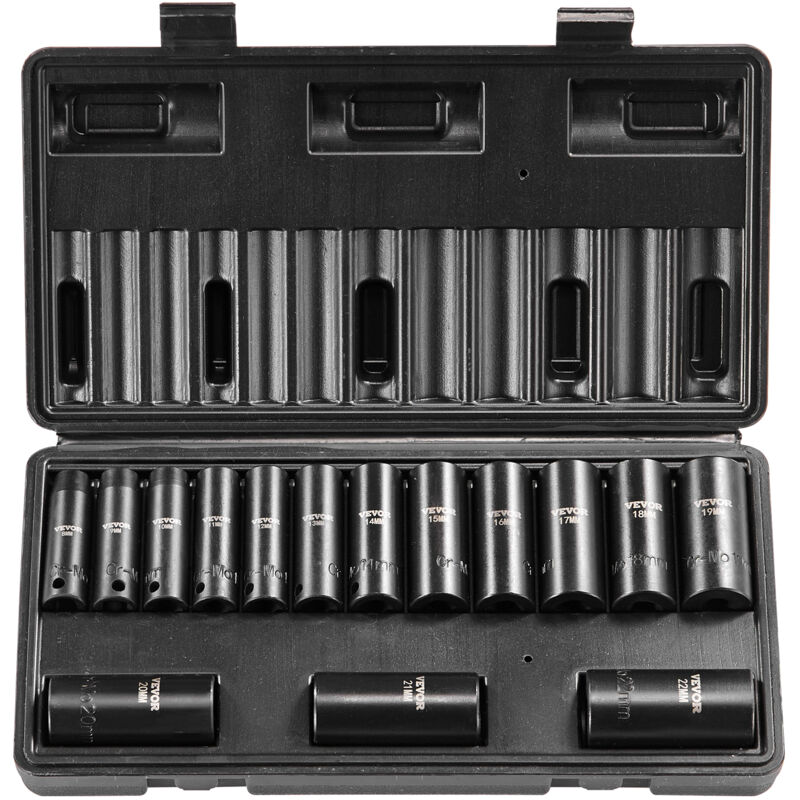 foto del prodotto set di bussole a percussione da 3 8 pollici, set di bussole profonde da 15 pezzi metrico 8 22 mm, acciaio legato cr mo a 6 punti per riparazioni