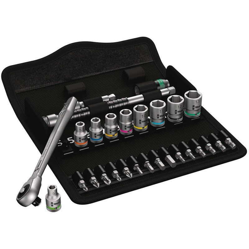 foto del prodotto set di bussole e inserti per avvitare 1 4 wera 8100 sa 7 zyklop metal 1 4 28 pezzi 