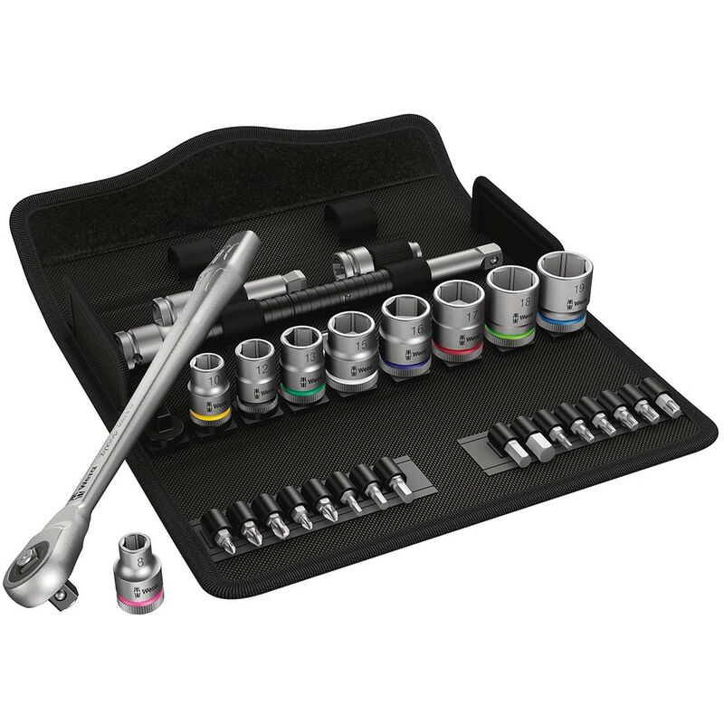 foto del prodotto set di bussole e inserti per avvitare 3 8 wera 8100 sb 7 zyklop metal 3 8 29 pezzi 